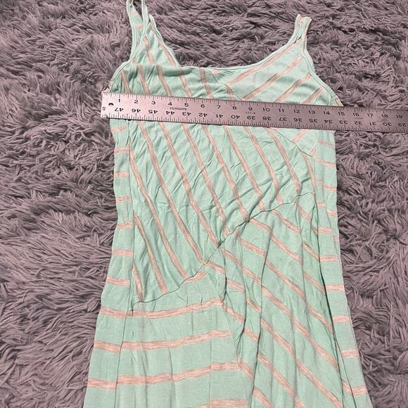 Vintage Y2K Charlotte Russe Mint Green Striped Maxi Dress USA Made Large - Picture 4 of 6